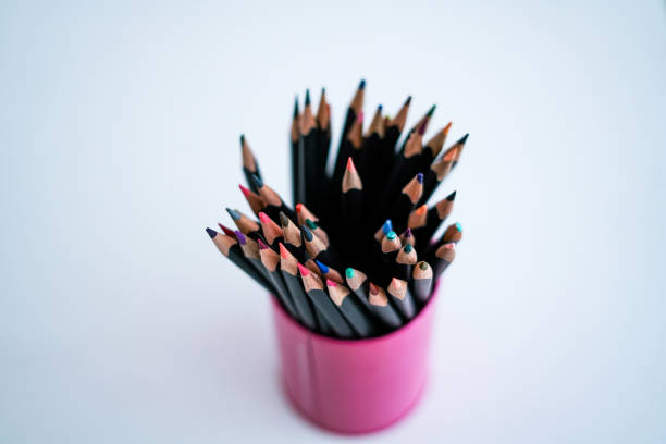 Abstract lights on pencils.