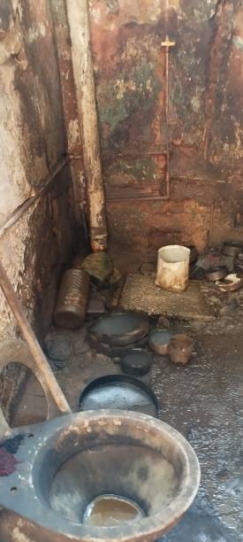 istock Bathroom in poor condition and peeling walls 2163323534