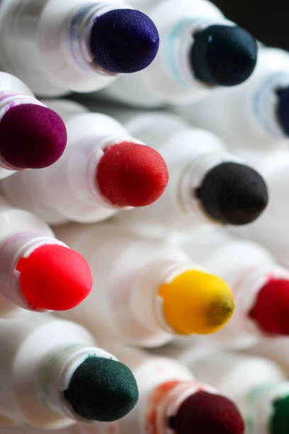 istock Close up of colored felt pen tips 2163326063