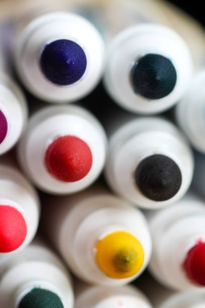 istock Close up of colored felt pen tips 2163326069