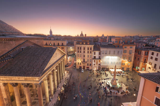 istock Rome, Italy above the ancient Pantheon 2163327671