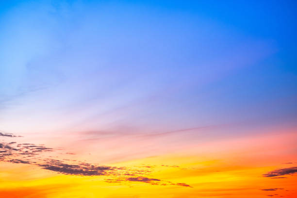 istock Beautiful , luxury soft gradient orange gold clouds and sunlight on the blue sky perfect for the background, take in everning,Twilight, Large size, high definition landscape photo 2163328383