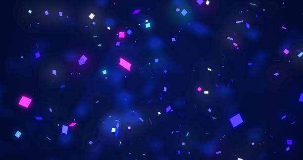 istock Shiny illuminating confetti falling seamless loop bg. Christmas greeting New Year celebration happy birthday multi-colored 3d. Defocused glamour burst anniversary winner explode overlay asset. 2163331177