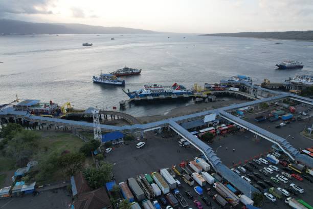 istock Ferry Ship in Bali Sea, Gilimanuk harbour Bali 2163334132