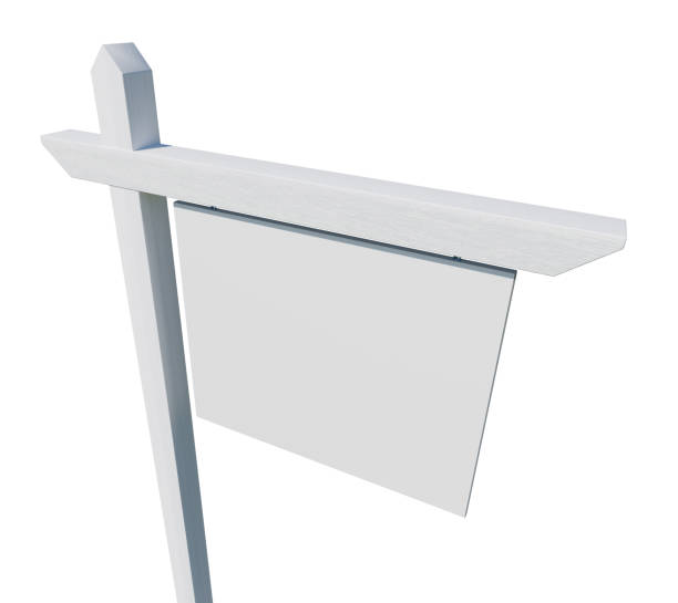 istock Blank Real Estate Sign Isolated on a White Background. 2163335982