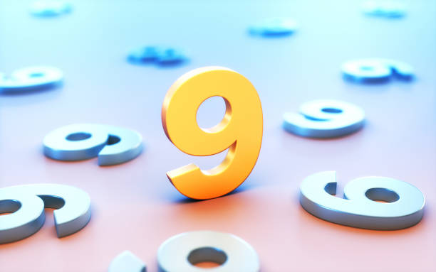 A single red number 9 birthday candle with a white outline standing upright against a clean white background. Ideal for celebratory themes, birthdays, anniversaries, or age-specific content.