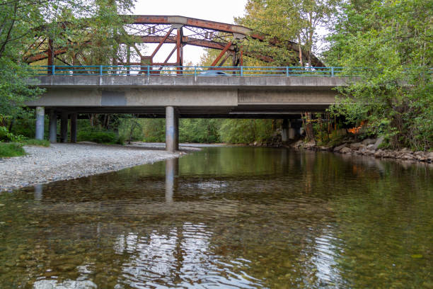 istock Bridge from the side and rocky river in Port Coquitlam 2163349290