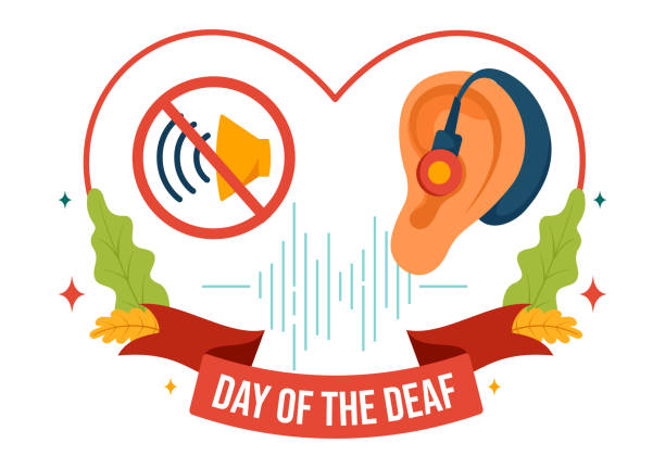 istock Day of the Deaf Vector Illustration on September 26 to Raise Awareness about Preventing Deafness and Ear Treatment in a Flat Style Cartoon Background 2163357432