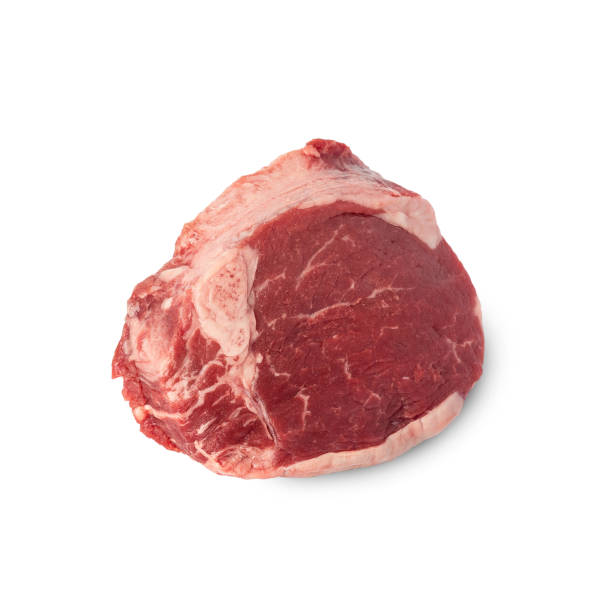 istock beef tenderloin steak, raw meat isolated on white background with clipping path, full depth of field 2163358244