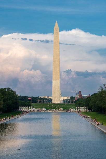 istock Washington DC - Washington Monument Vertical from Lincoln Memorial 2163358303