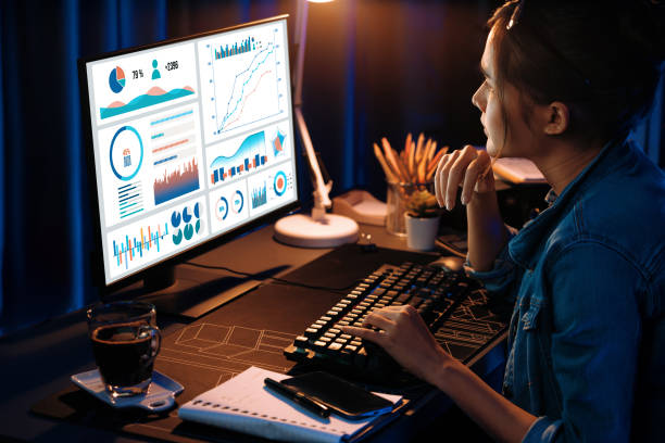istock Stressful asian creative looking on pc screen with project creator. Stratagem. 2163366619