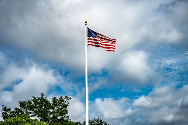 Free Stock Photo of Large American Flag Flying High in the Sky ...