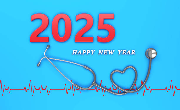 istock New Year 2025 Creative Design Concept  with stethoscope 2163367374