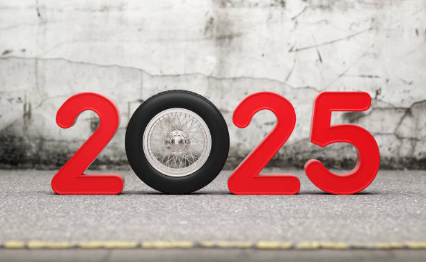 istock New Year 2025 Creative Design Concept with wheel 2163367664