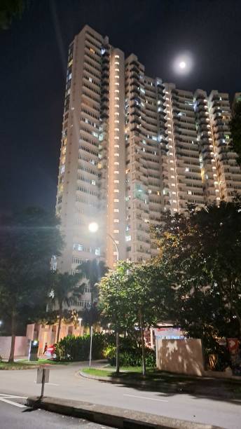 istock Night Walk In Residential Area, Singapore 2163368080