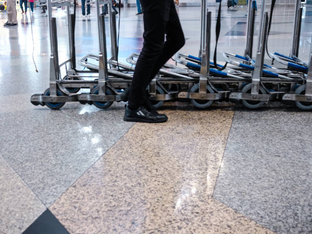 istock Airport trolleys 2163373426