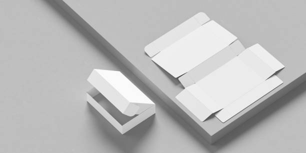 istock Cardboard box mock up. Mailer box packaging mock up isolated on white background. 3D illustration 2163374918