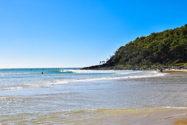 istock Landscape beautiful summer horizontal horizon look view tropical shore open sea beach cloud clean blue sky background calm nature ocean wave water sun day time holiday at Australia. 2163377878