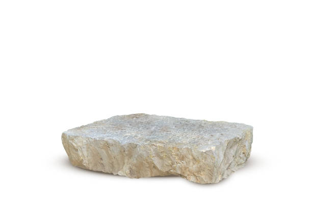 istock Stone podium background. Rock stand product display. Natural grey marble pedestal on white wall for product placement. Modern minimal cosmetic design. Fashion beauty realistic vector illustration 2163379781