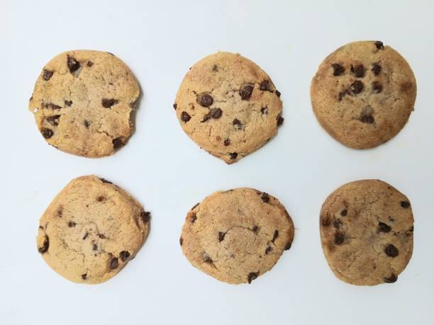 istock Chocolate Chip Cookies - white background. 2163380474