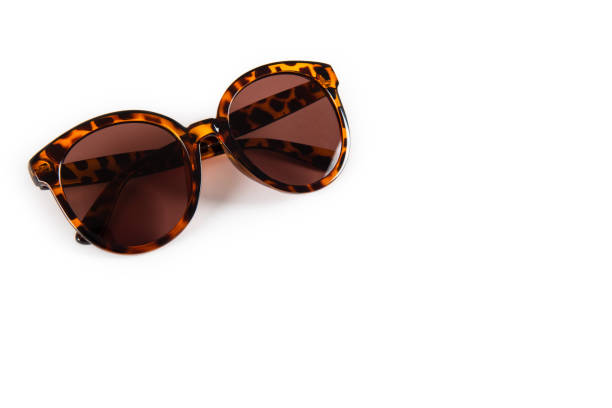 istock Stylish sunglasses leopard frame on white background. summer is coming concept. Copy space 2163392912