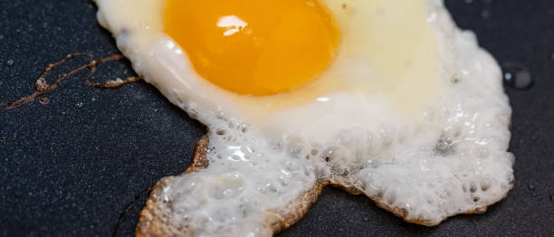 istock Sunny Side Up Egg Cooking on Skillet 2163396911