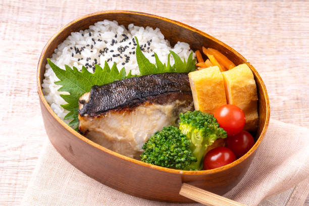 istock Lunch box of grilled yellowtail marinated in lees 2163405099