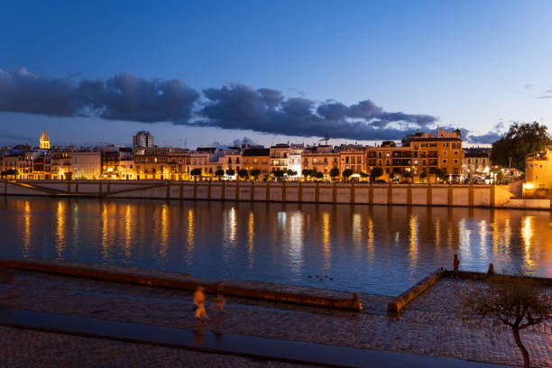 Torre del Oro tower at sunset in Sevilla Sevilla of Andalusia of Spain