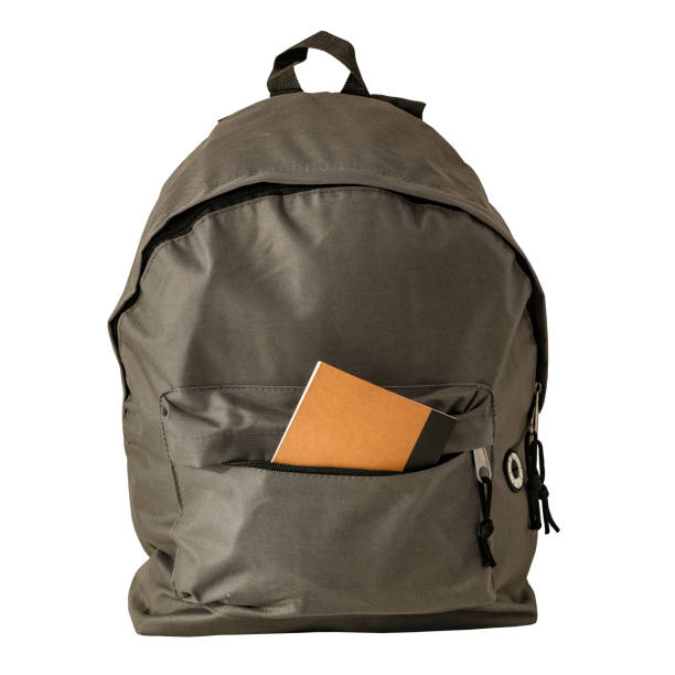 School backpack cut out and isolated  on white background.