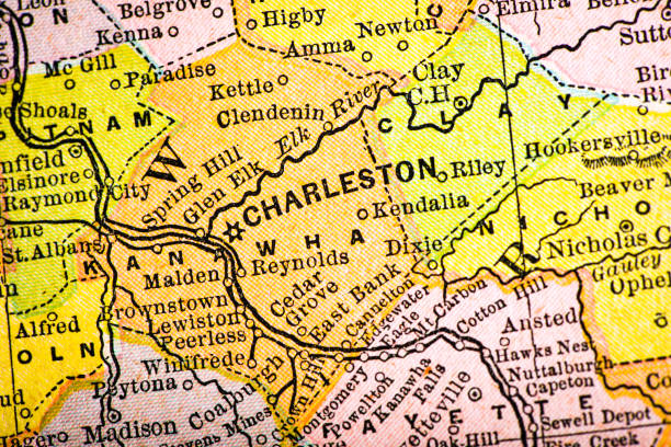 istock Antique map of Charleston, West Virginia (1899) 2163410459