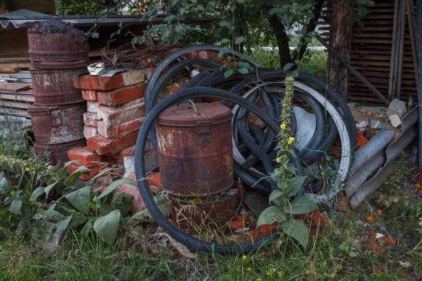 Antique rusty tools with the kerosene lamp