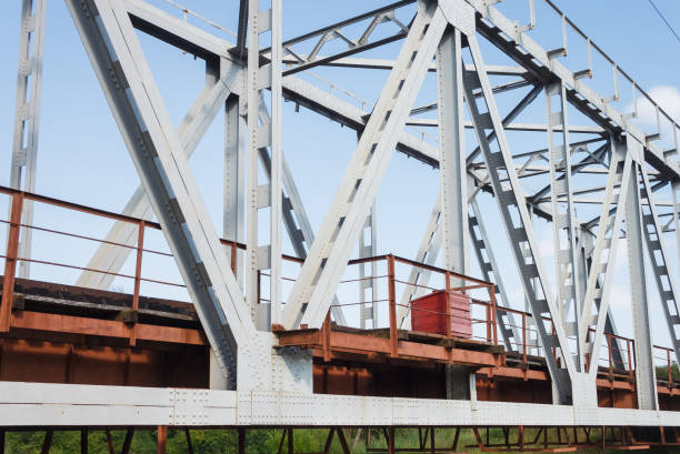 istock Metal constructions of the railway bridge 2163413756