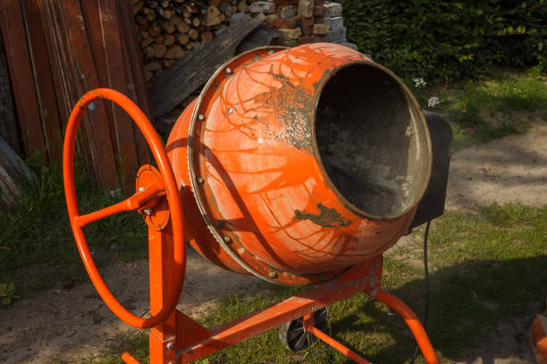 Concrete mixer on the construction site.