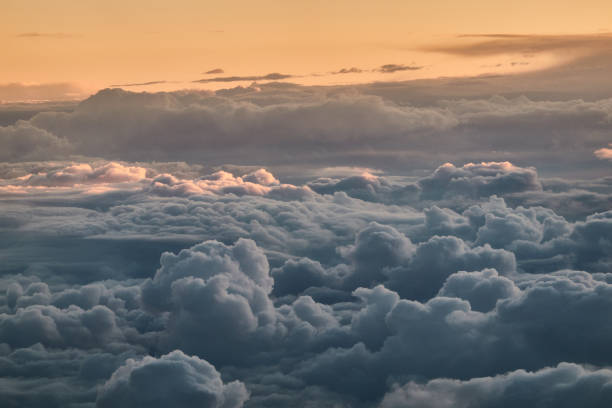 istock Views of clouds and clearings from a plane Madrid - Paris 2163417333