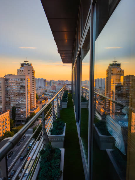 istock Terrace with City View at Sunset 2163418505