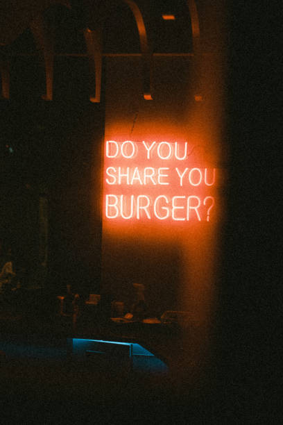 istock Burger shop sign 2163425243