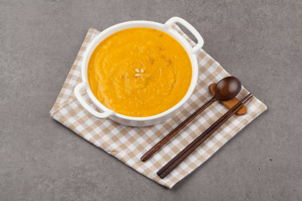 istock Pumpkin porridge is made by adding red beans and dissolving rice flour. 2163426460