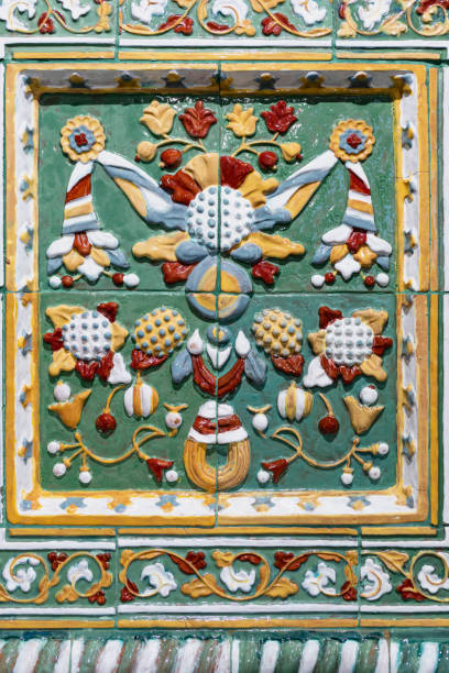 Salisbury, England - 05-28-2024: Ceramic floor tile in Salisbury Cathedral, England