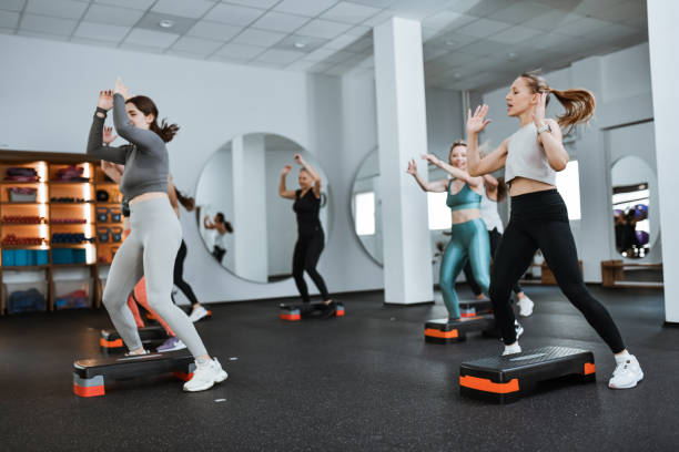 istock Athletic Females Working On Explosiveness With Stepper Exercises 2163437235