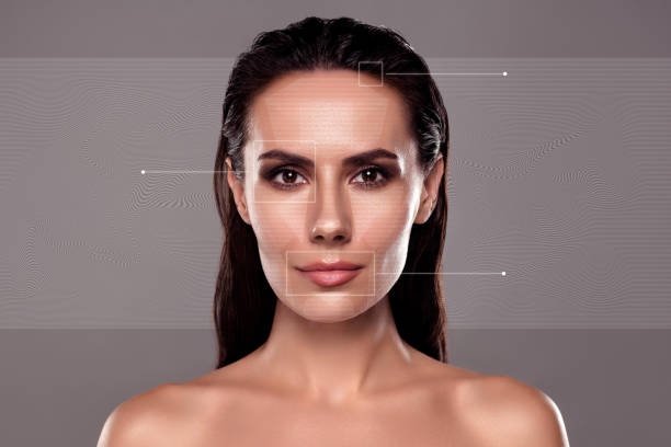 istock Creative digital collage of lady using artificial intelligence online app for testing detail problem facial skin 2163437952