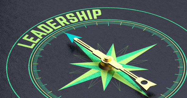 istock Compass Arrow Pointing to 'Leadership' on Black Background - Emphasizing Guidance and Strategic Direction. 3D rendering. 2163441207