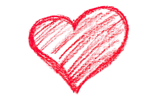 istock A photo of a red heart drawn in pencil. 2163444185