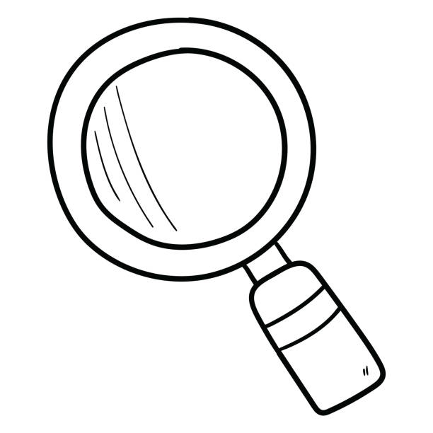 Hand drawn doodle magnifying glass on white background. Hand drawn doodle magnifying glass isolated on white background. Vector illustration. cartoon of a searching stock illustrations