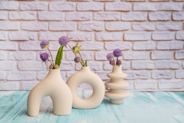 istock Small modern vases . Scandinavian interior style 2163456113