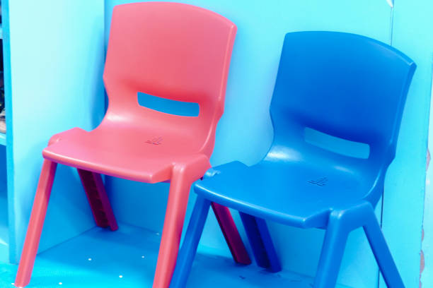 School Desks, Back to School Concept. Digitally generated image. 3d render.