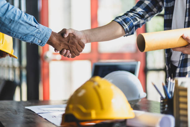 istock Collaboration with colleagues, architects, engineers and contractors. 2163457499