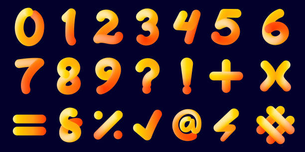 istock Vibrant Fluid Gradient Numbers Set. Colorful numbers and symbols with fluid gradient blend 2163462766