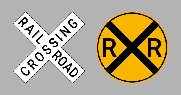 Enhance railway safety with the Railroad Crossbuck and Crossing Sign Set vector. This comprehensive collection includes clear and recognizable signs indicating railroad crossings, promoting caution for both drivers and pedestrians. Ideal for use at railroad intersections, roadways, and rural areas, these signs help prevent accidents and ensure safe crossings. Improve public safety and traffic management with this essential vector set.