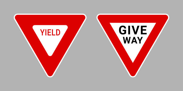 60+ Yield Sign Sign Triangle Road Signal Stock Photos, Pictures