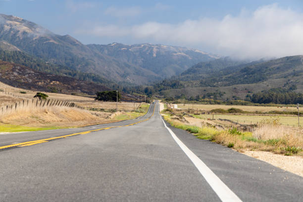 Asphalt road and countryside landscape of United States
